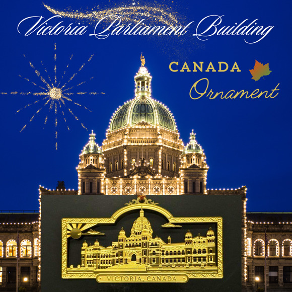 Canada Ornament Brass Victoria Parliament Bldg British Columbia - Picture 2 of 7